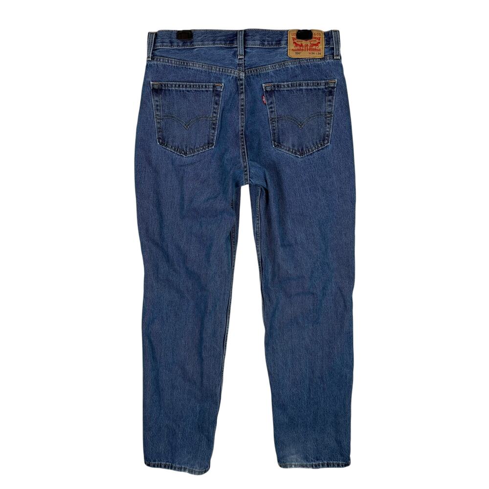Levi's 550 Jeans Men 34x34 Blue Denim Distressed High-Rise Relaxed Fit Straight - Picture 2 of 15